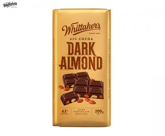 Whittaker’s 惠特克 扁桃仁黑巧克力 200克(62%可可) Whittaker’s 惠特克 扁桃仁黑巧克力 200克(62%可可)